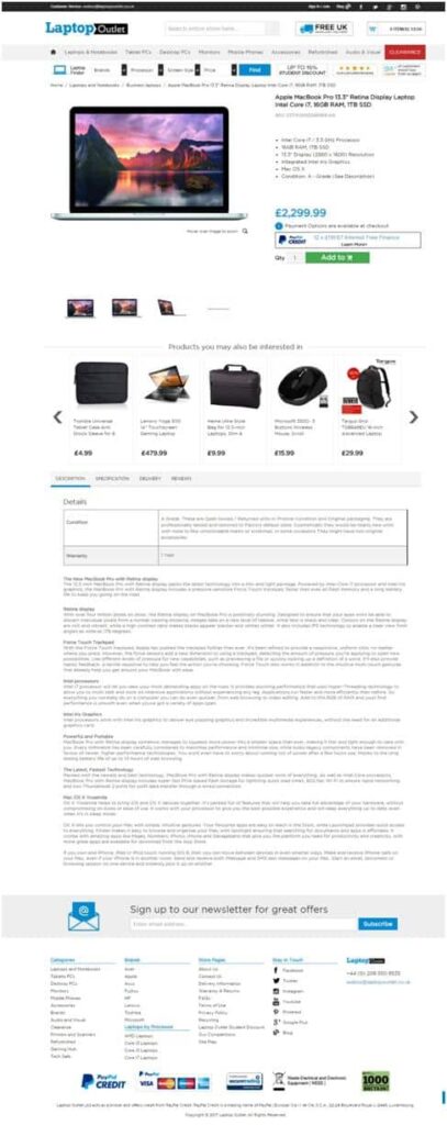 laptop-outlet - Invesp Laptop outlet B2C website